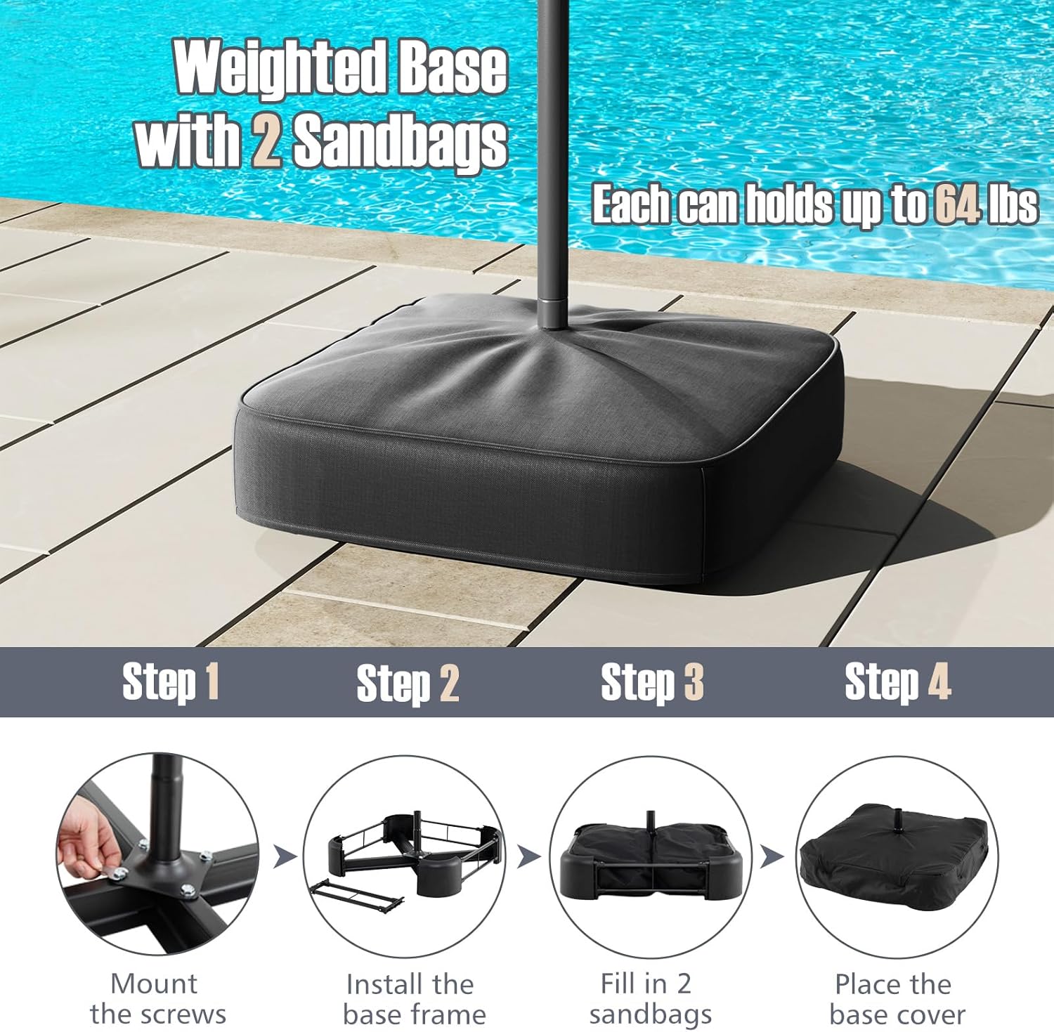 Tangkula 9 Piece Rattan Outdoor Dining Set with 13Ft Umbrella for 6, Outdoor Wicker Table Set with 6 Cushioned Armchairs, Acacia Wood Top, Outdoor Umbrella & with Base Included