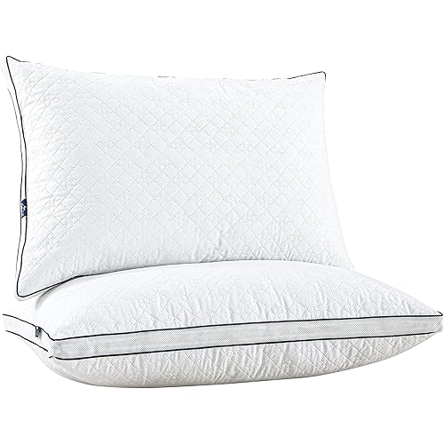 Premium Bed Pillows for Sleeping King Size Standard Pillows Set of 2Pack Alternative Filling Soft Gusseted Pillow for Side Stomach Back Sleepers,King