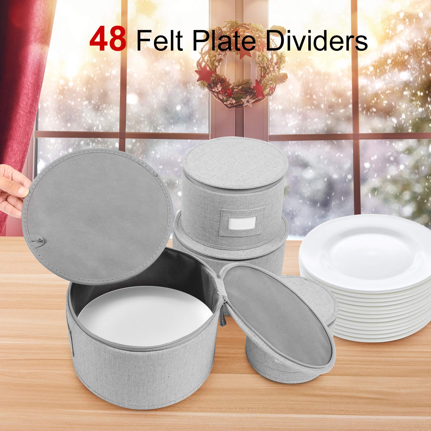 YOO China Storage Box Set for Dinnerware,Hard Shell and Stackable