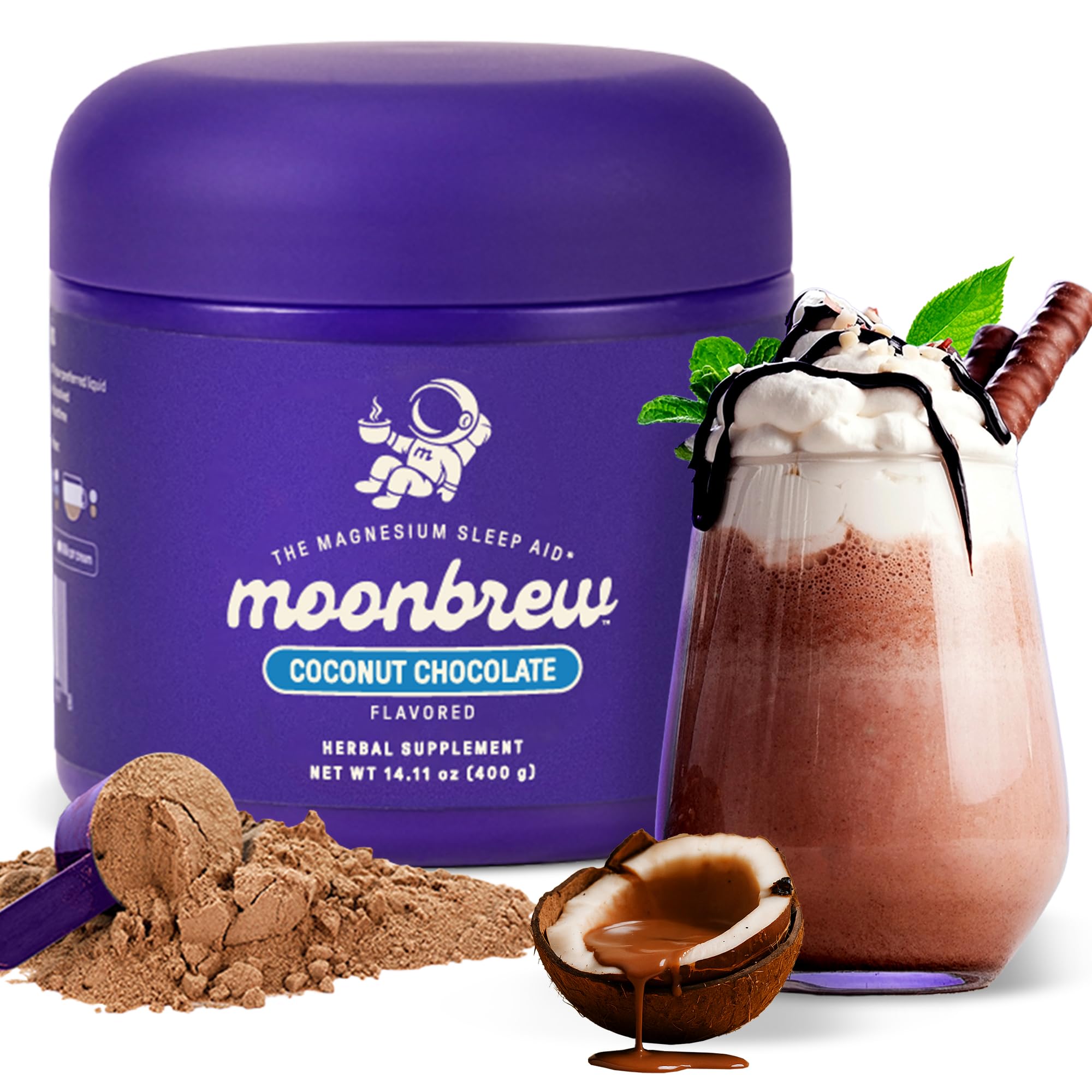 Amazon.com : MoonBrew Magnesium Sleep Aid Drink Mix, Coconut