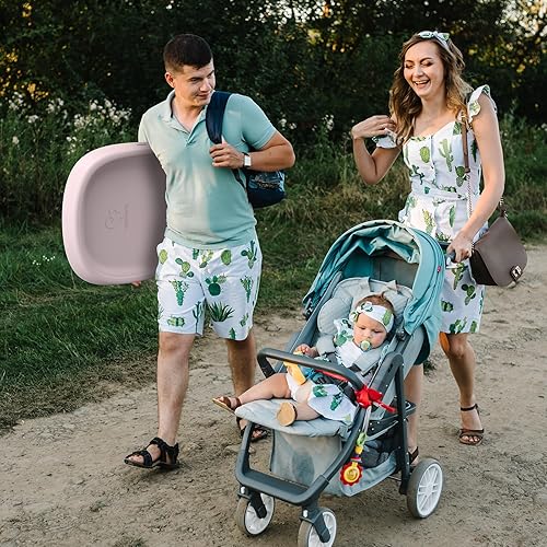 Miniatura 16 de Bellababy Cambiador de bebé, impermeable y antideslizante, suave, fácil de limpiar, ligero, portátil, poliuretano (PU), 27.6 * 19.2 * 2.9, gris