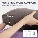 BDEUS Dual Layer 5 Inch Memory Foam Mattress Topper Queen Size, 2 Inch Gel Memory Foam Plus 3 Inch 1450 GSM Down Alternative Quilted Pillow Top Mattress Pad Cover,Dark Gray