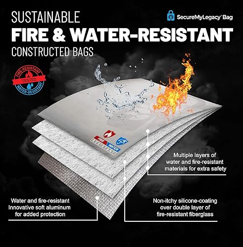 Miniatura 4 de Secure My Legacy - Bolsas ignífugas para documentos, bolsas impermeables para documentos, soporte para documentos, protege documentos de incendio,