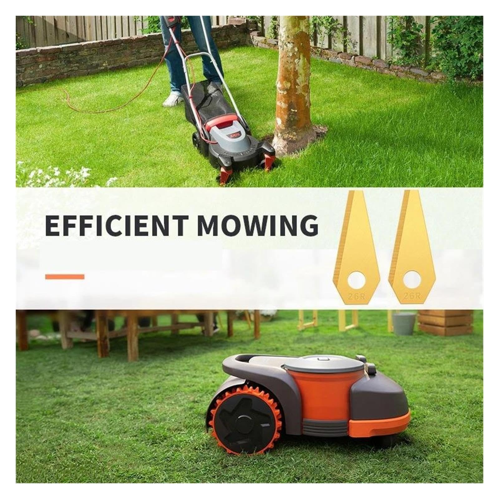 Cuchilla De Repuesto para Cortacésped, Compatible con Bosch,Indego Robot Cortacésped con Cuchillas De Acero Inoxidable(Golden 27pcs)