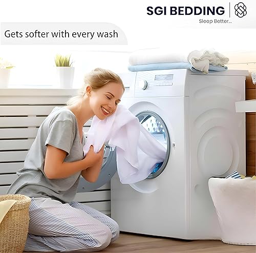 Miniatura 6 de SGI bedding Sábanas de lujo de 4 piezas 100% algodón Supima, tamaño individual, 500 hilos, sábana 100% algodón, juego de sábanas de bolsillo