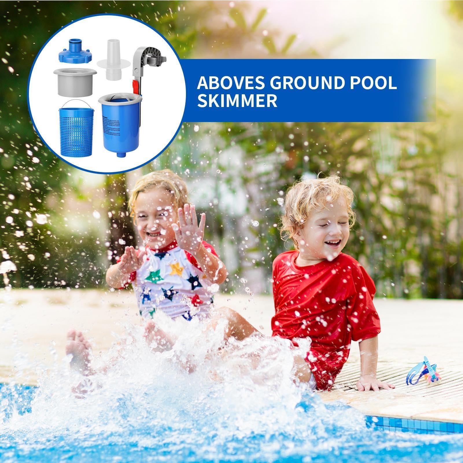 Skimmer De Filtro Para Piscina Limpieza Automática De Alta Resistencia | Skimmer De Residuos De Agua Para Piscina Sobre Tierra Kit de Limpieza Diaria para Jardín Terraza Patio Hotel Apartamento y