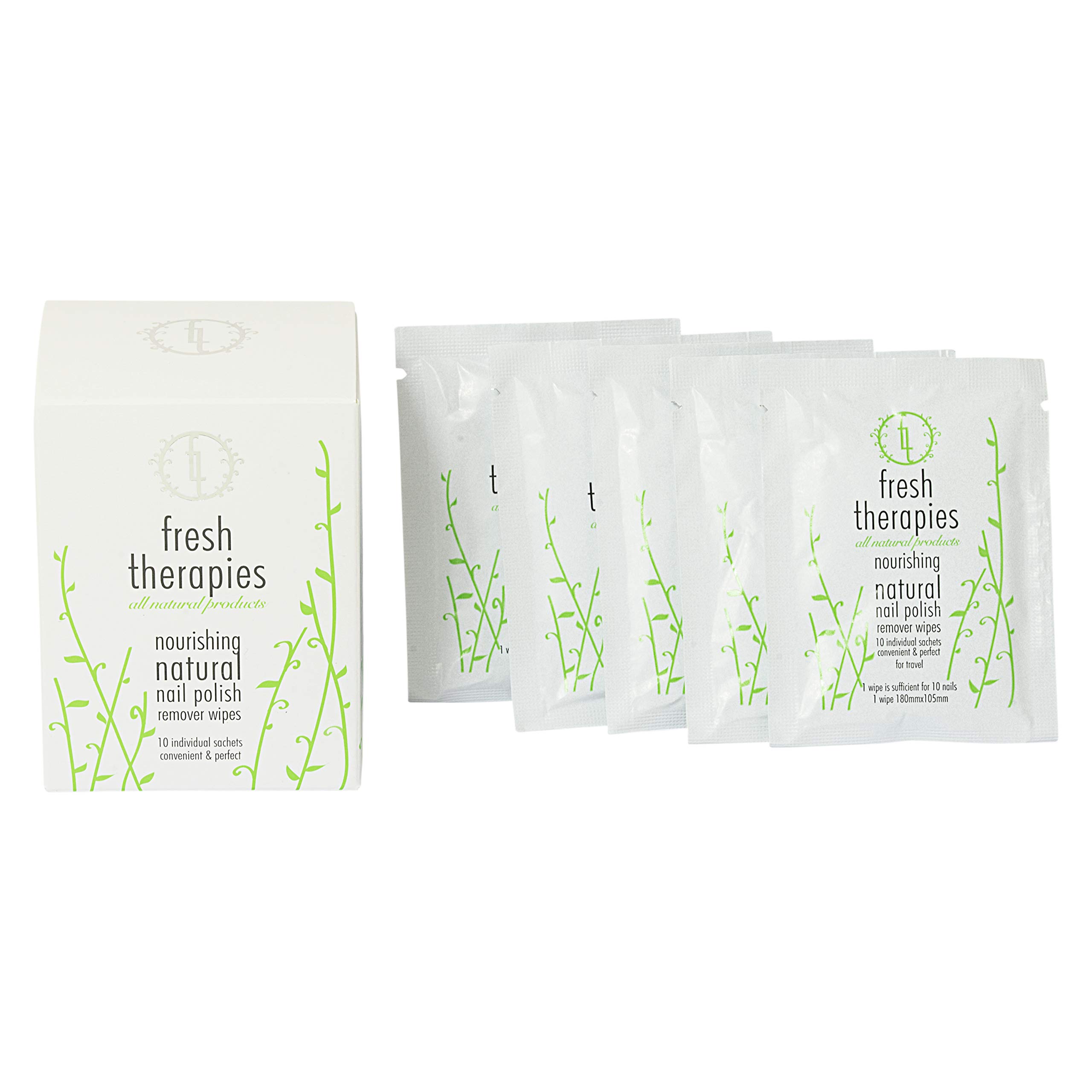 Natural Nail Polish Remover Sachets - 10 Individual Sachets Made in UK