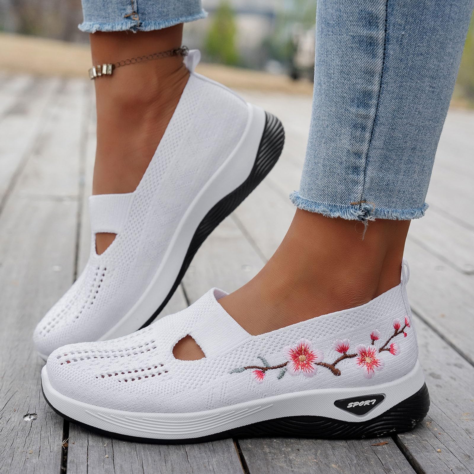 Zapatillas Ortopedicas para Mujer Zapatos sin Cordones para Caminar Ortopedicos Zapatos Mujer Comodos y Ligeros Sandalias Transpirables y Antideslizantes Zapatillas Malla