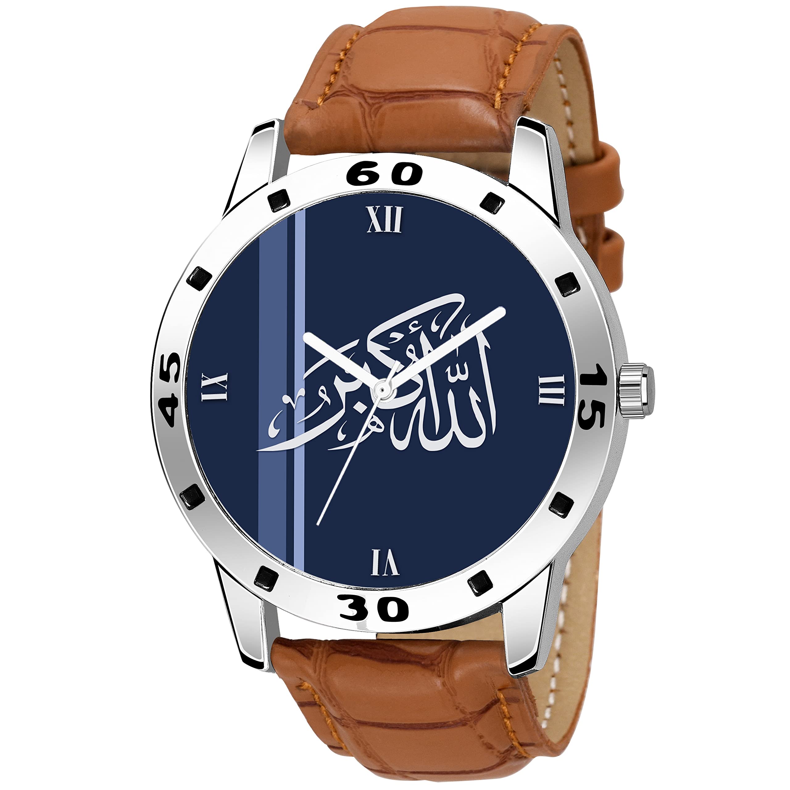 Red Robin Analogue Islamic Allahhu-Akbar Design Round Roman Dial Latest Fashion Attractive Black Leather Strap Stylish Wrist Watch for Men and Boys, Pack of 1 - RMNAVOSLBRL (B0B5VNFT69) Amazon Price History, Amazon Price Tracker