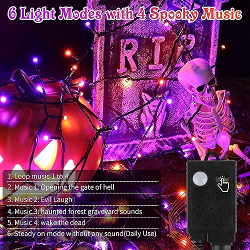 Miniatura 10 de VTECHOLOGY Cadena de 300 luces LED para árbol de Navidad de 105 píes para interiores y exteriores, con certificación UL, 8 modos con enchufe de