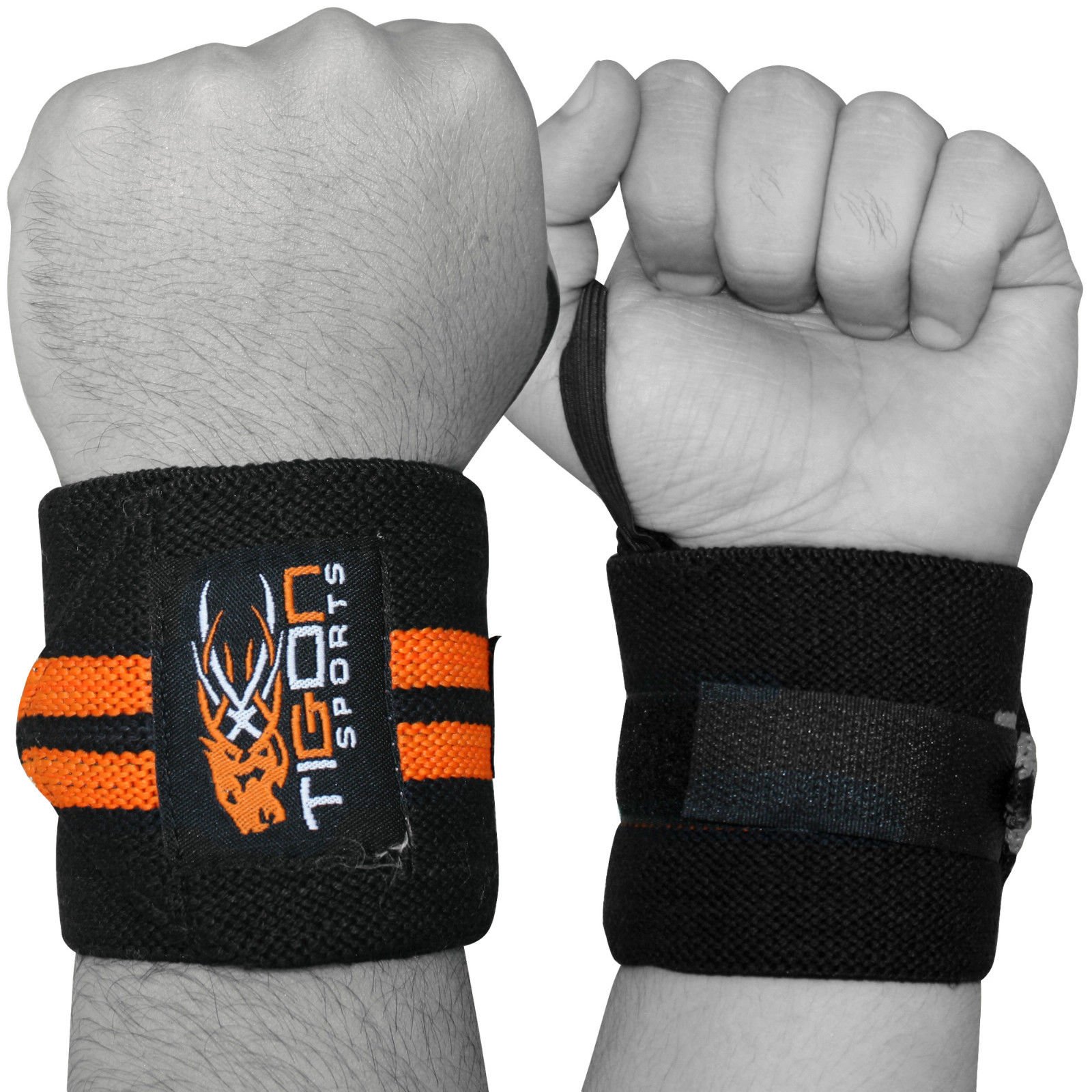 Tigon Sports Weight Lifting Wrist Wraps Hand Support Gym Straps Brace Grip Body Building Grip (Black)
