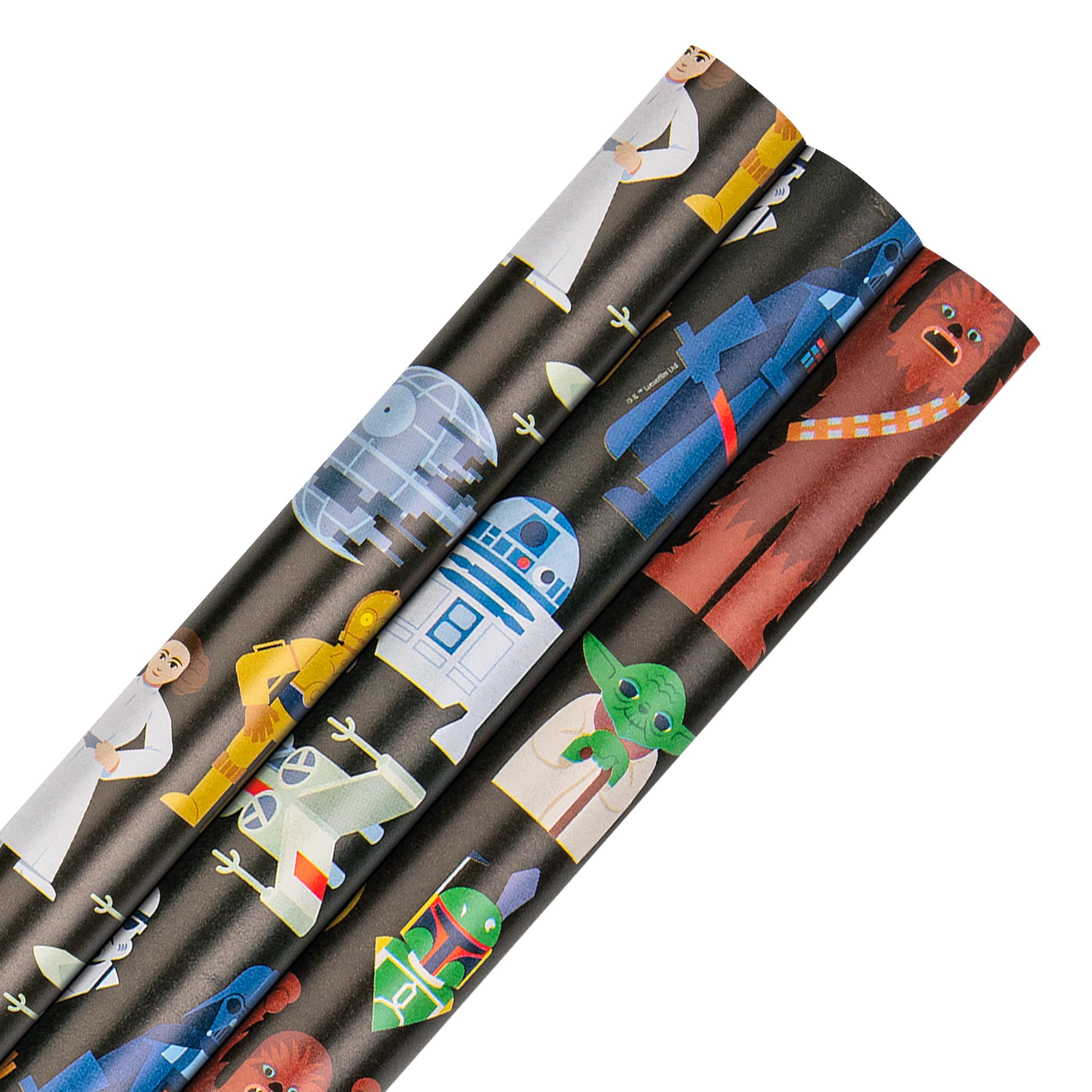 Hallmark 6m Wrapping Paper, Star Wars, 3-Pack, 2m per Roll