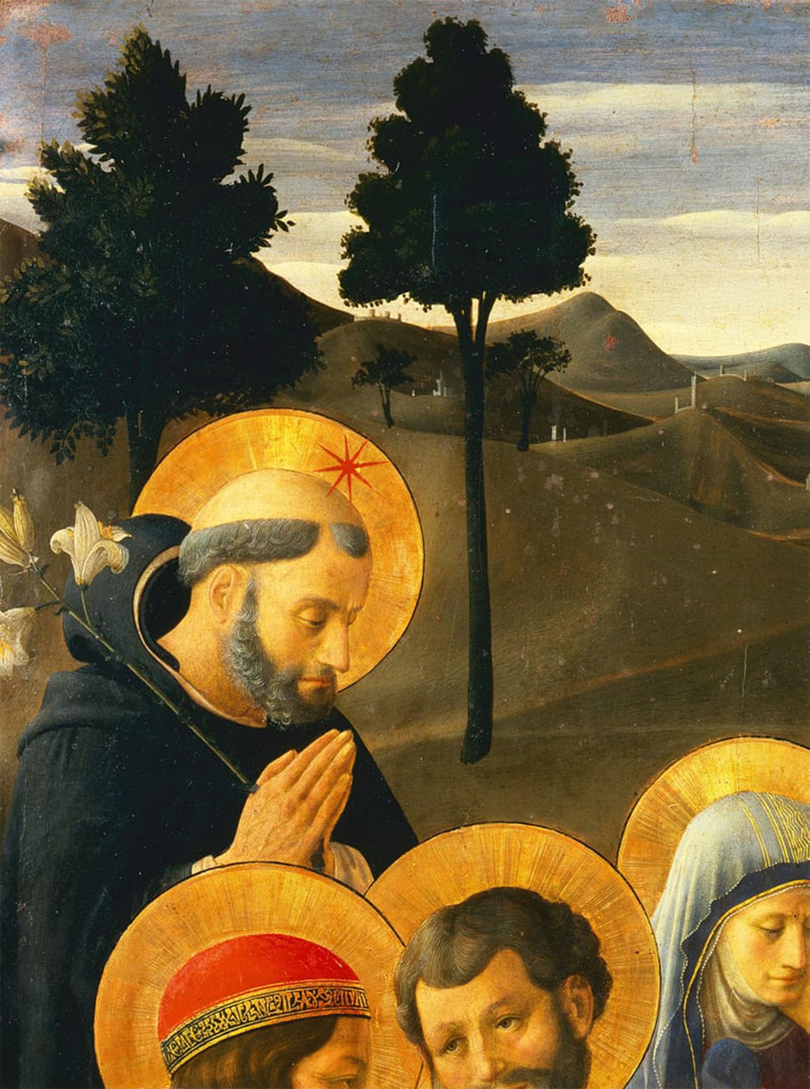 ARTXLXXBN Famous Painting Art Wall Decor Abstract Art Picture Detail of St Dominic From the Crucifixion by Fra Angelico Animal Pictures for Home Decor 60x90cm