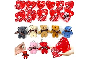 Adorable Valentine's Day Grams for Kids: 28 Heart-Filled Bear Keychains for Classroom...
