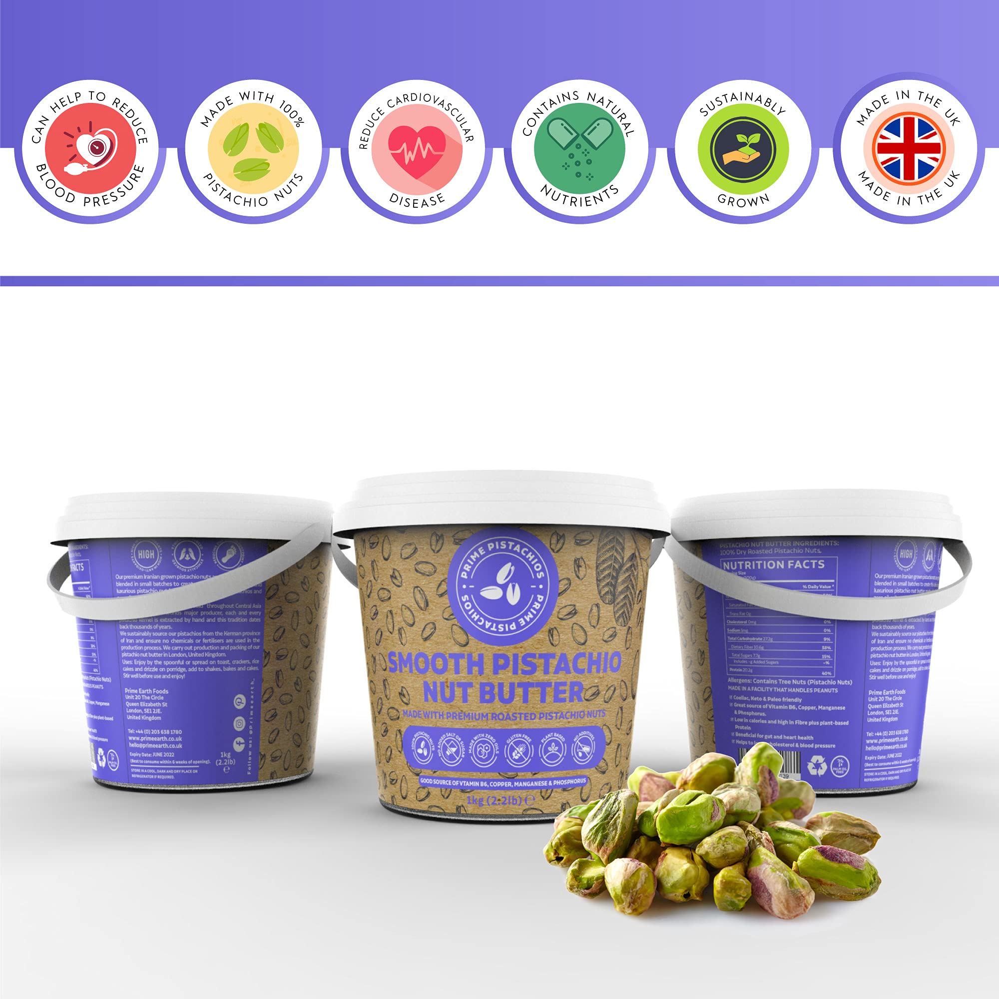 Buy Prime Earth Smooth Pistachio Nut Butter 1kg Tub Free from