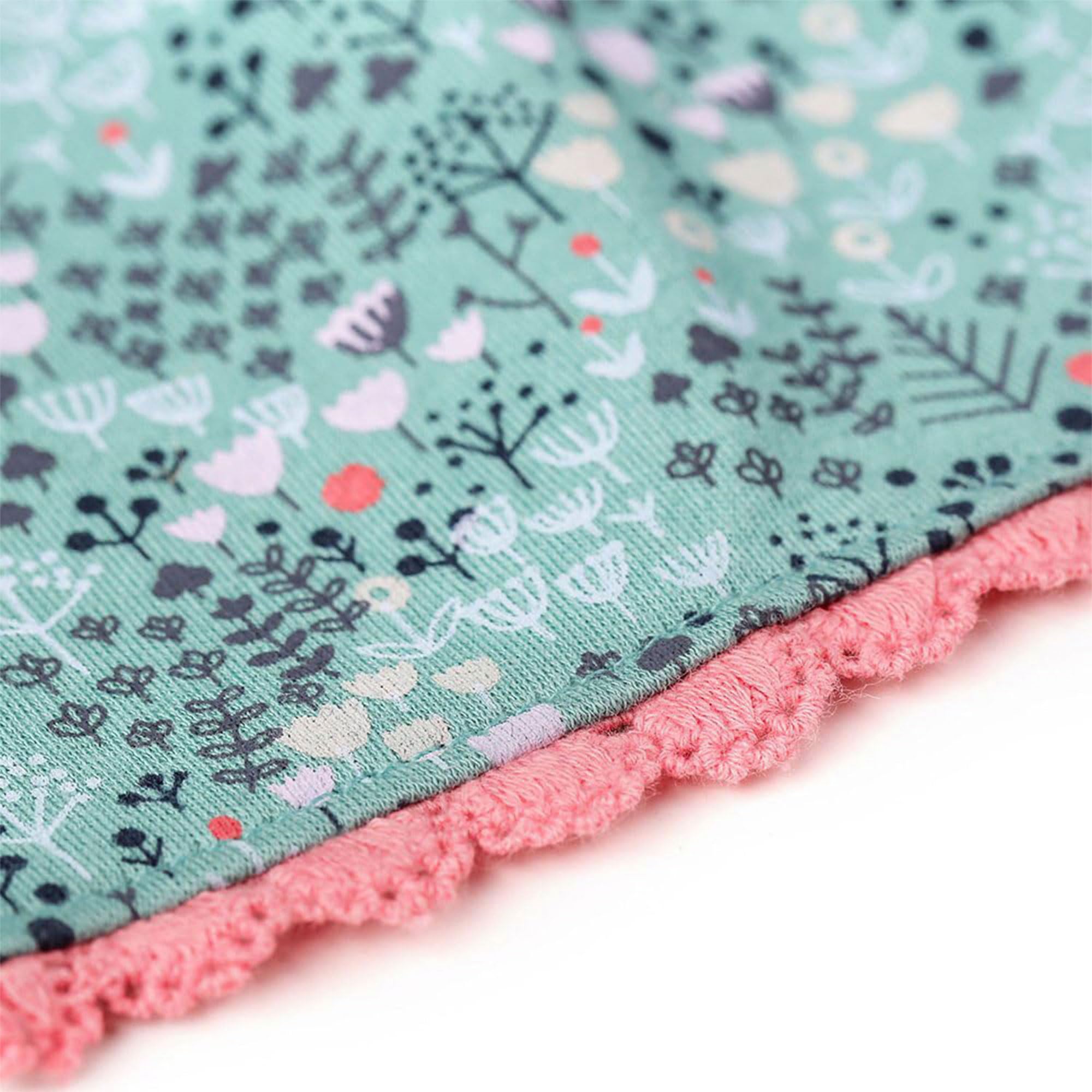 Shopster Baby Girl's Stylish Bibs Dress Infant Toddler Waterproof Burp Cloths with Adjustable Snap buttons, Perfect for Teething Babies (Flowers - Green) 2