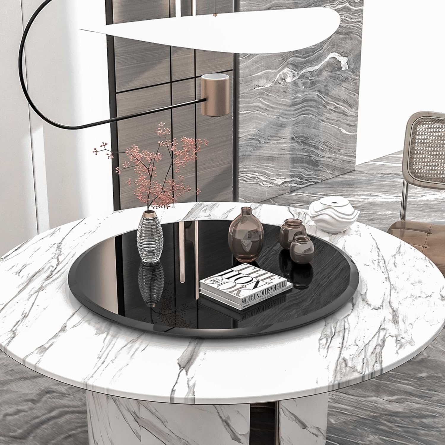 28" Tempered Glass Table Top Black 2/5" Thick Beveled Edge