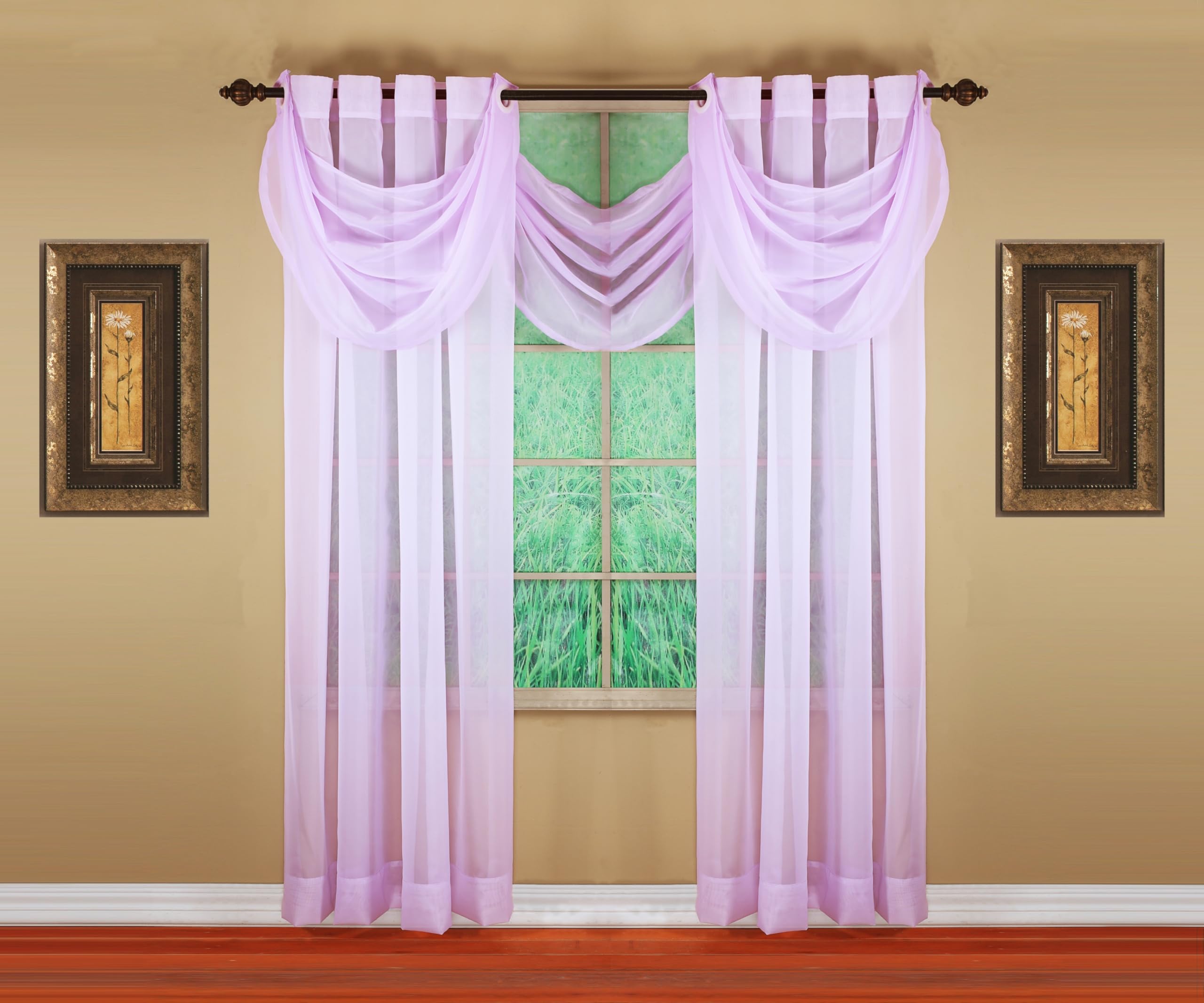 Today's Curtain, Emelia Grommet Sheer Panel 84" Lilac, 59" W x 84" L
