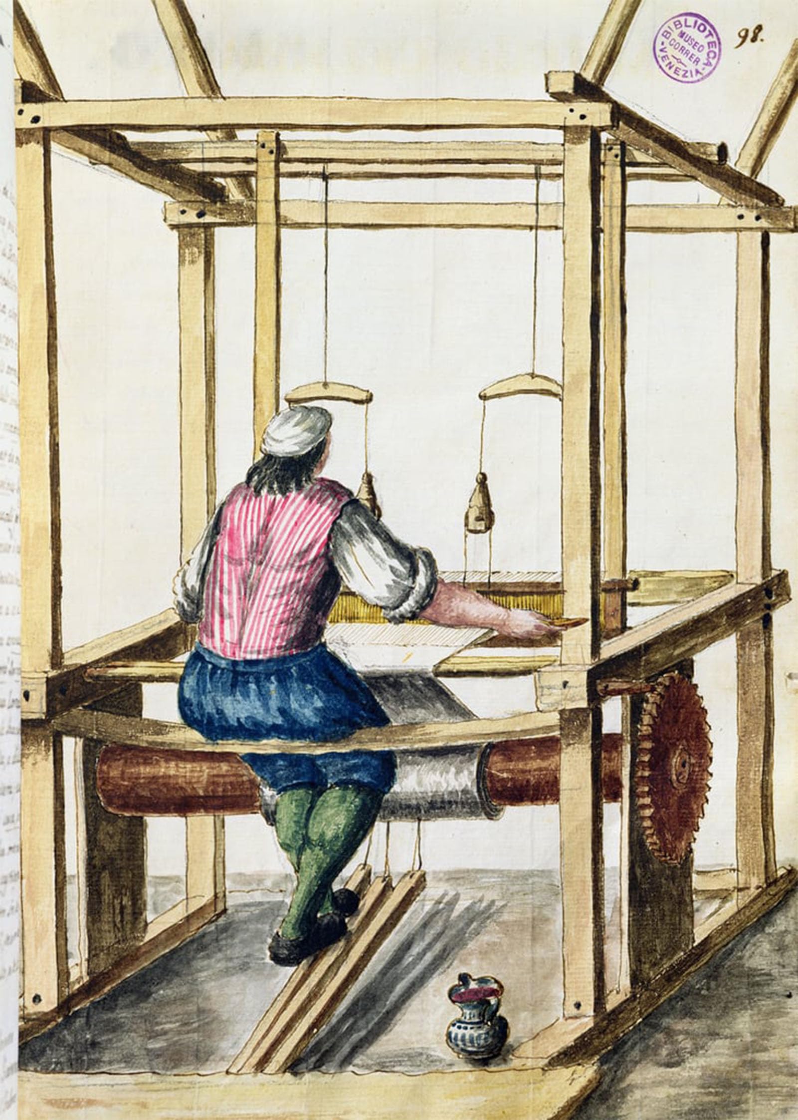 POSTERIIk Famous Print Pop Art Wall Art Graffiti a Venetian Weaver by Jan Van Grevenbroeck Art Prints for Home Decor 60x90cm