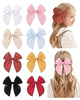 Vista 9 de doboi 20 PCS Lazos Fable de 4.5 Pulgadas Pinzas para el Cabello para Bebés y Niñas Lazos de Algodón y Lino para Niñas Accesorios para el Cabello