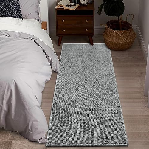 Miniatura 2 de Alfombra de lana natural sólida hecha a mano de 2 x 8 pies, no se desprende, duradera, lujosa alfombra de lana natural para sala de estar,