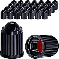 Vista 41 de 10 piezas de tapas de válvula de neumático TPMS con vástago largo, tapas de válvula de rueda de plástico negro para TPMS TR20008, tapas de vástago