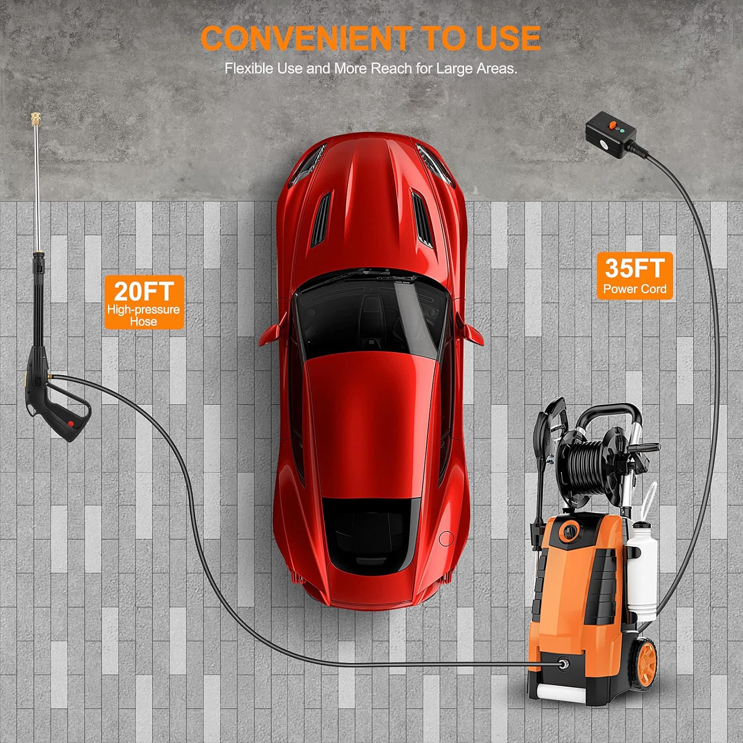 Exclusive Discount 70% Price TEANDE Electric Pressure Washer 1.9GPM Electric Power Washer 1800W High Pressure Washer with Hose Reels (Brown) Best Promo TEANDE Electric Pressure Washer 1.9GPM Electric Power Washer 1800W High Pressure Washer with Hose Reels (Brown)