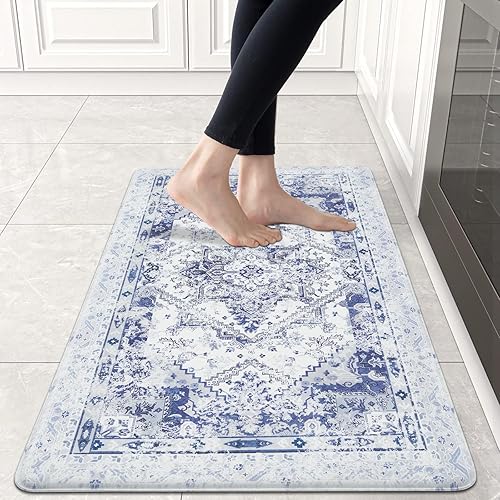 ASPMIZ Tapetes de cocina bohemios para piso, tapetes de cocina acolchados antifatiga, alfombras de cocina de espuma viscoelástica antideslizantes e