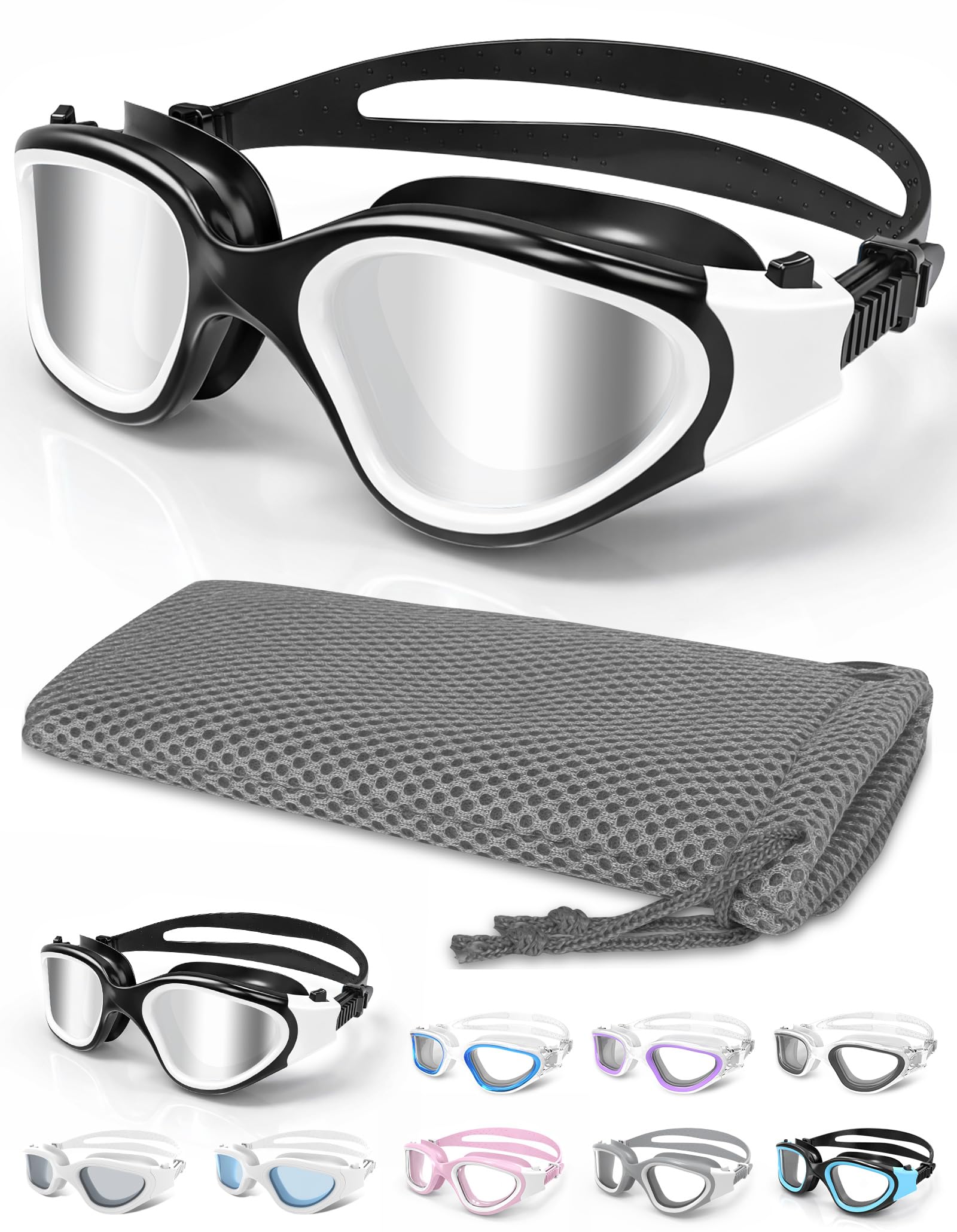 Winline Swimming Goggles Clear Vision Anti Fog Anti UV Anti Leak Waterproof Easy to Adjust Swim Goggles for Adult Men Women Teenager