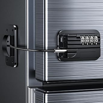 Refrigerator Locks with Password, Child Proof Fridge Door Locks for Kitchen Refrigerator, Cabinets and Drawers, Closets, Windows, Doors-No Tools Need or Drill Patent Black - 1 Piece [Energy Class A]