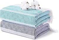 Vista 22 de Paquete de 2 toallas de playa turcas de algodón, toalla de natación compacta de gran tamaño, sin arena, de secado rápido, fina, liquidación, lujo