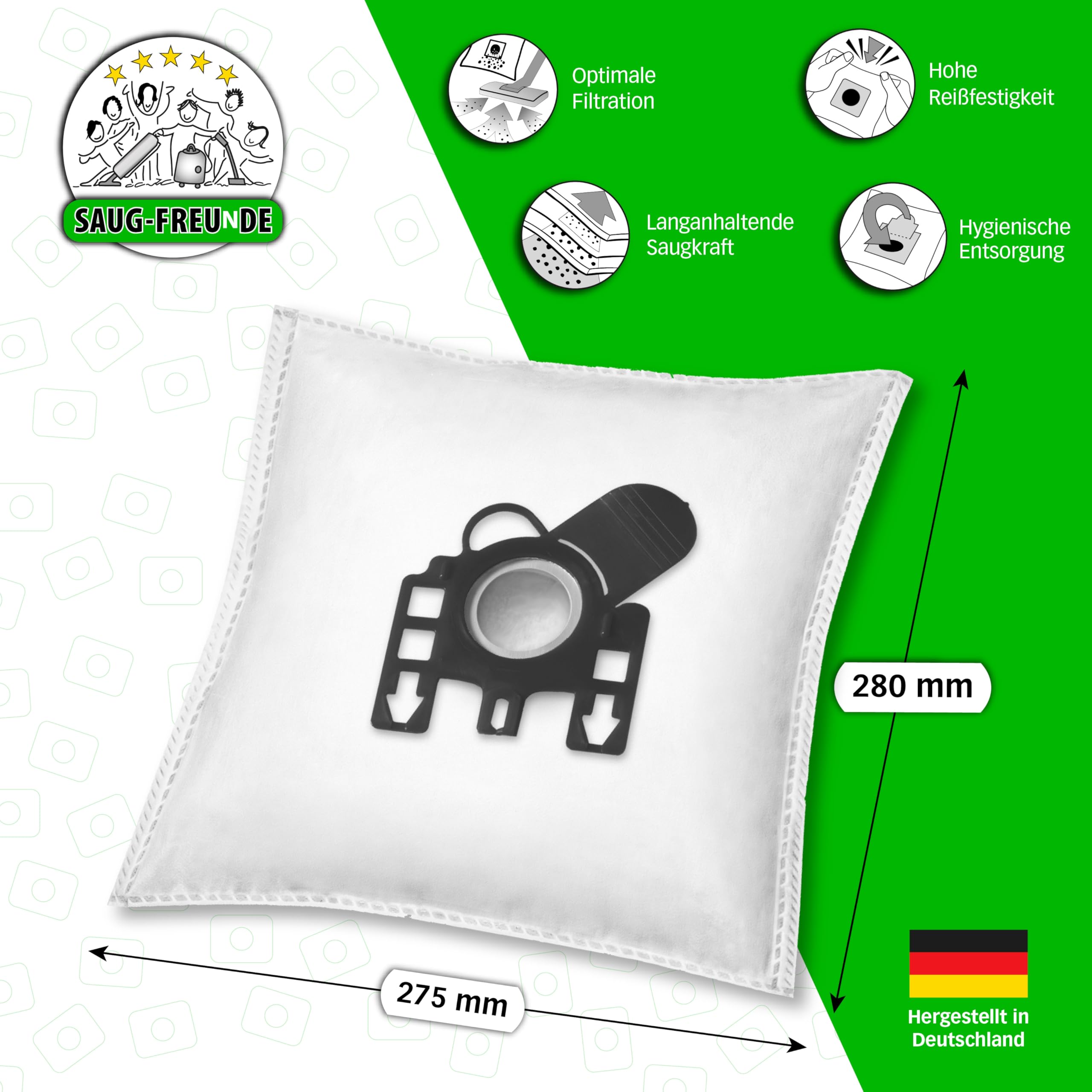 SAUG-FREUnDE I 20 Sacs d'aspirateur compatible avec SWIRL M 50, M50, H 41, H41, MENALUX 3100, MIELE Typ F/J/M, F/J/M