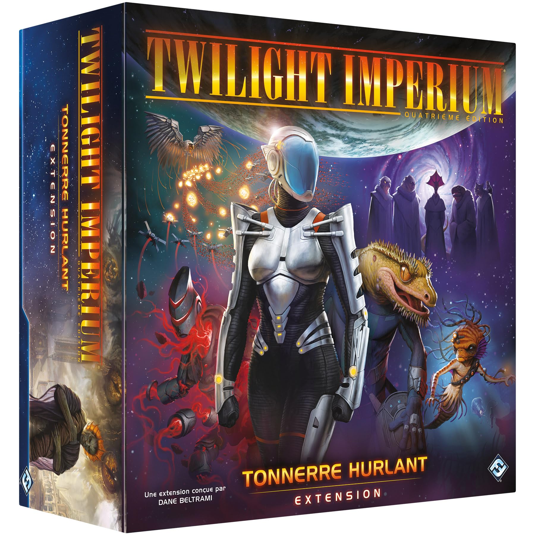 Asmodee - Twilight Imperium : Tonnerre Hurlant - Fantasy Flight Games - Extension Jeu de stratégie - Factions inédites - Dès 14 Ans - 3 à 8 Joueurs - 4 à 8 h - Version française