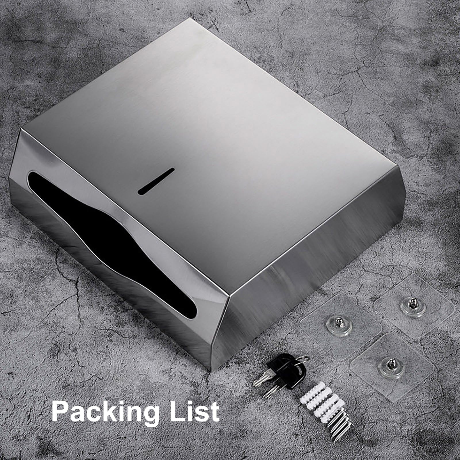Dispensador Papel Secamanos, Dispensador de Papel Comercial, Porta Papel Higienico de Baño Montaje en Pared, Acero Inoxidable(Silver,28x9.5x26cm/11x3.5x10in)