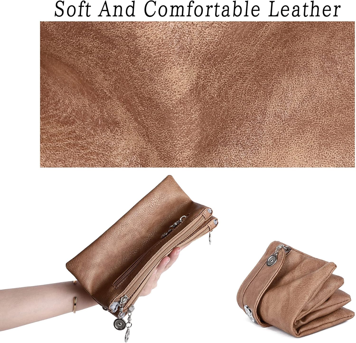 Angel Kiss Crossbody Bags Small Purses for Women Vegan Leather Cell Phone Wallet Purse with Wristlet Strap - Image 6