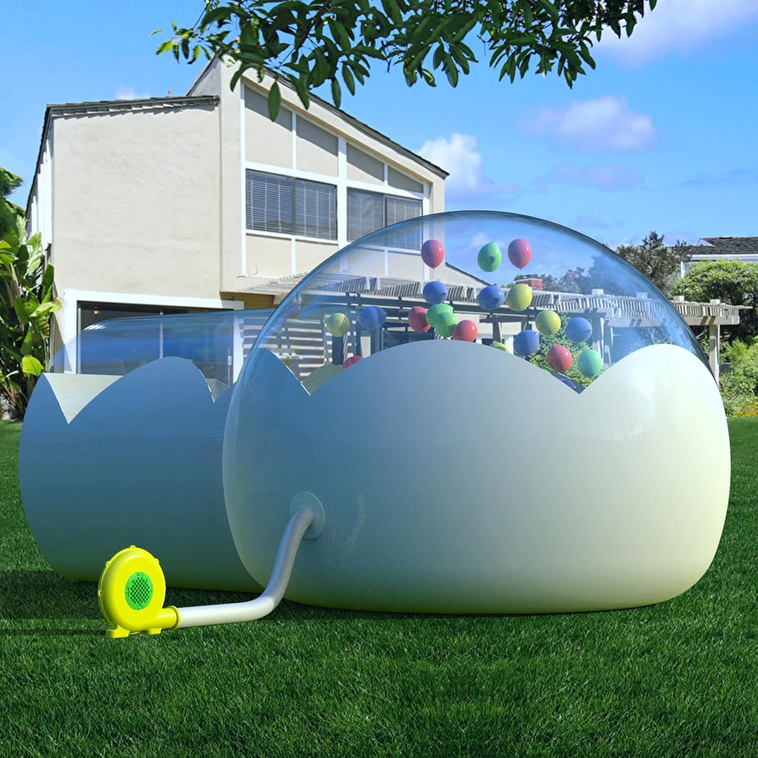 10ft Bubble Tent with Blower Inflatable Bubble Dome House Transparent Camping Tent Inflatable Tent Garden Igloo for Parties Camping Traveling Hiking,5min Inflation Time