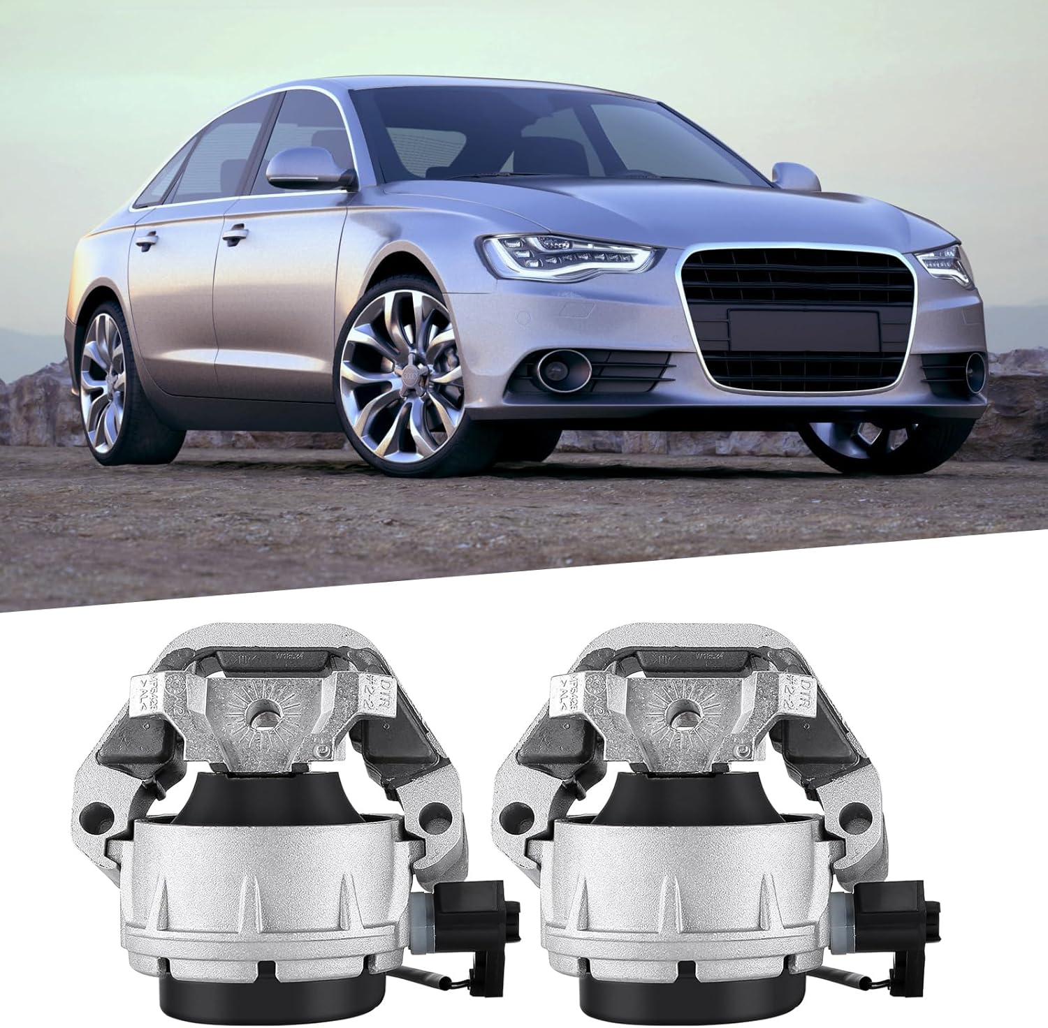 Engine Motor Mount Left & Right 2pcs for 2012-2018 for Audi A6 Quattro 2012-2018 for Audi A7 Quattro 4G0199381LE 4G0199381LF Engine Mount