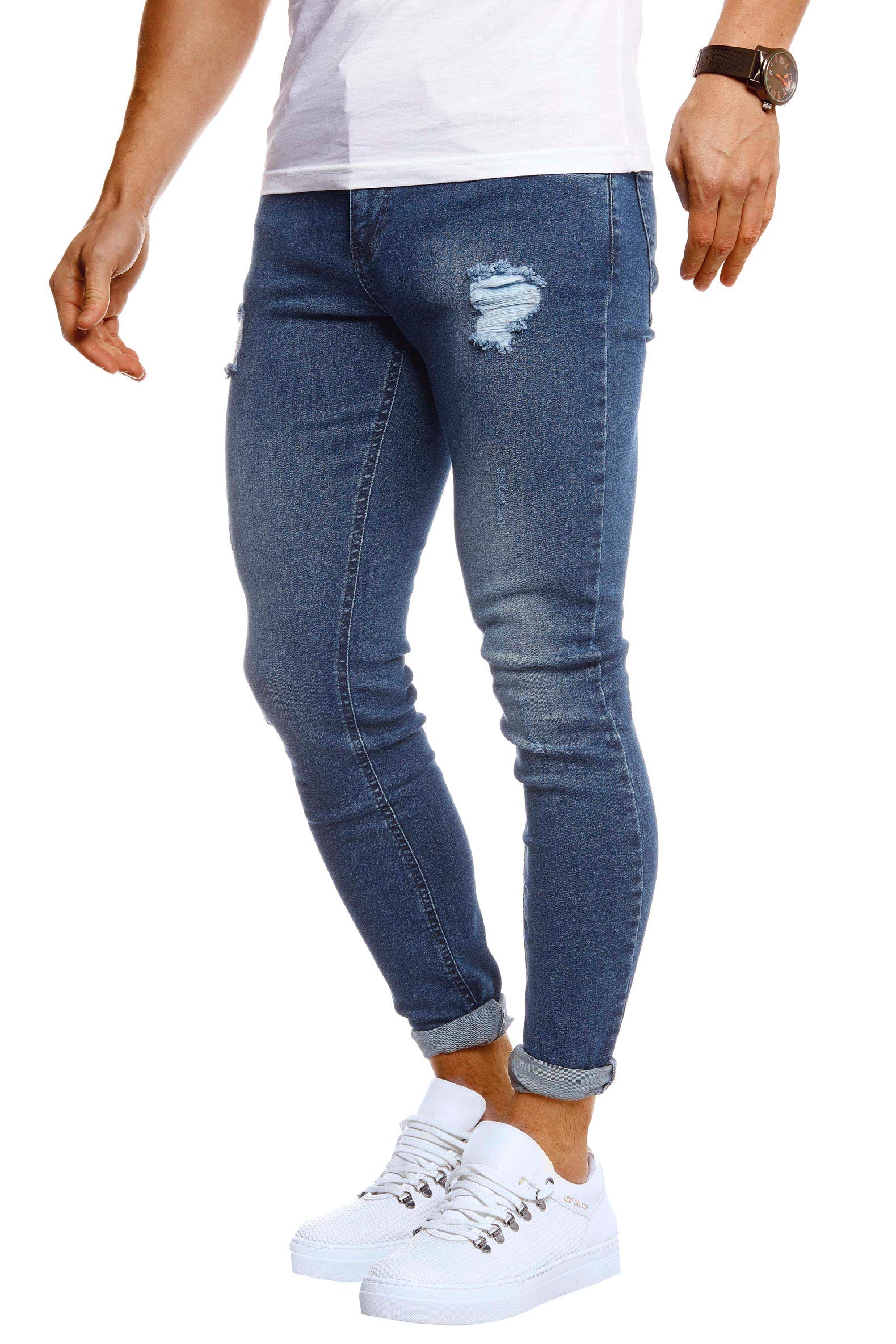 Leif Nelson Męskie dżinsy Slim Fit Stretch spodnie jeansowe dla mężczyzn LN1006