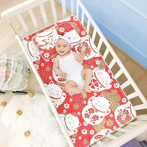 Miniatura 6 de Cats Lucky Charms Crib Mattress Protector Cooling Mattress Topper Mini Crib Mattres Pad Cover Ice Silk Cooling Pad & Pillow Play Mat Washable &