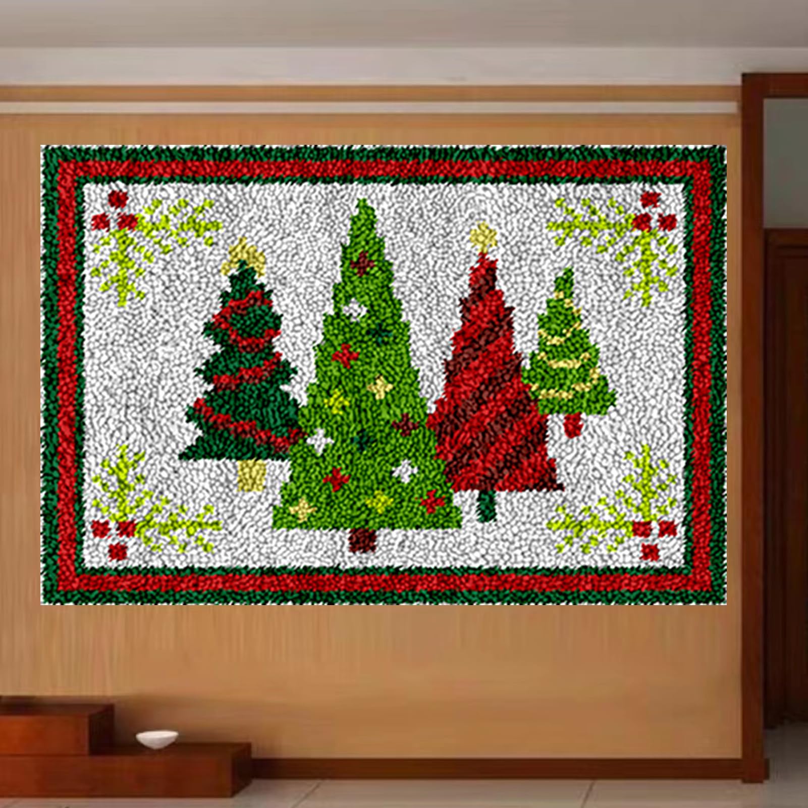 ShangGan Klink Haak Tapijt Kits Tapijt Maken Kits voor Volwassenen DIY Handgemaakt Tapijt met Gedrukt Canvas Patroon Klink Haak Kits Onafgewerkt Handgemaakt Haak Garen voor Kinderen Volwassenen