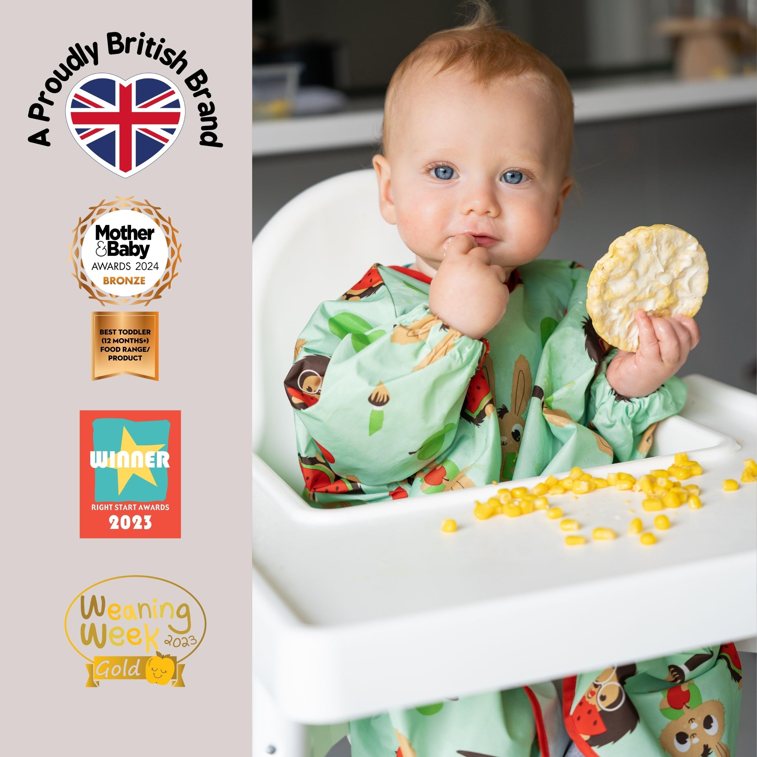 Tidy Tot Babero impermeable manga larga para comer pintar y jugar Bolsa GRATIS