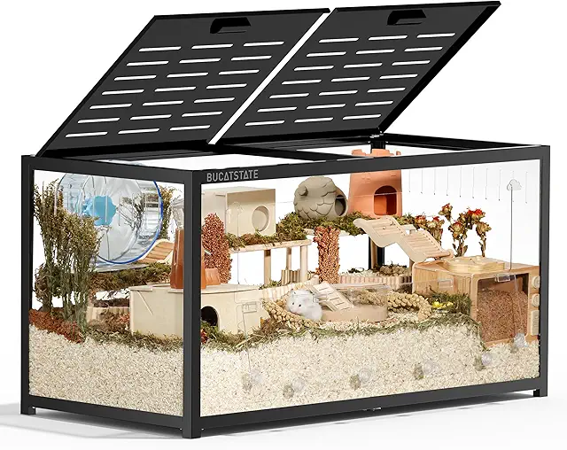 BUCATSTATE Hamster Cage 3.0: Large Stackable Metal Terrarium for Syrian Dwarf Hamsters