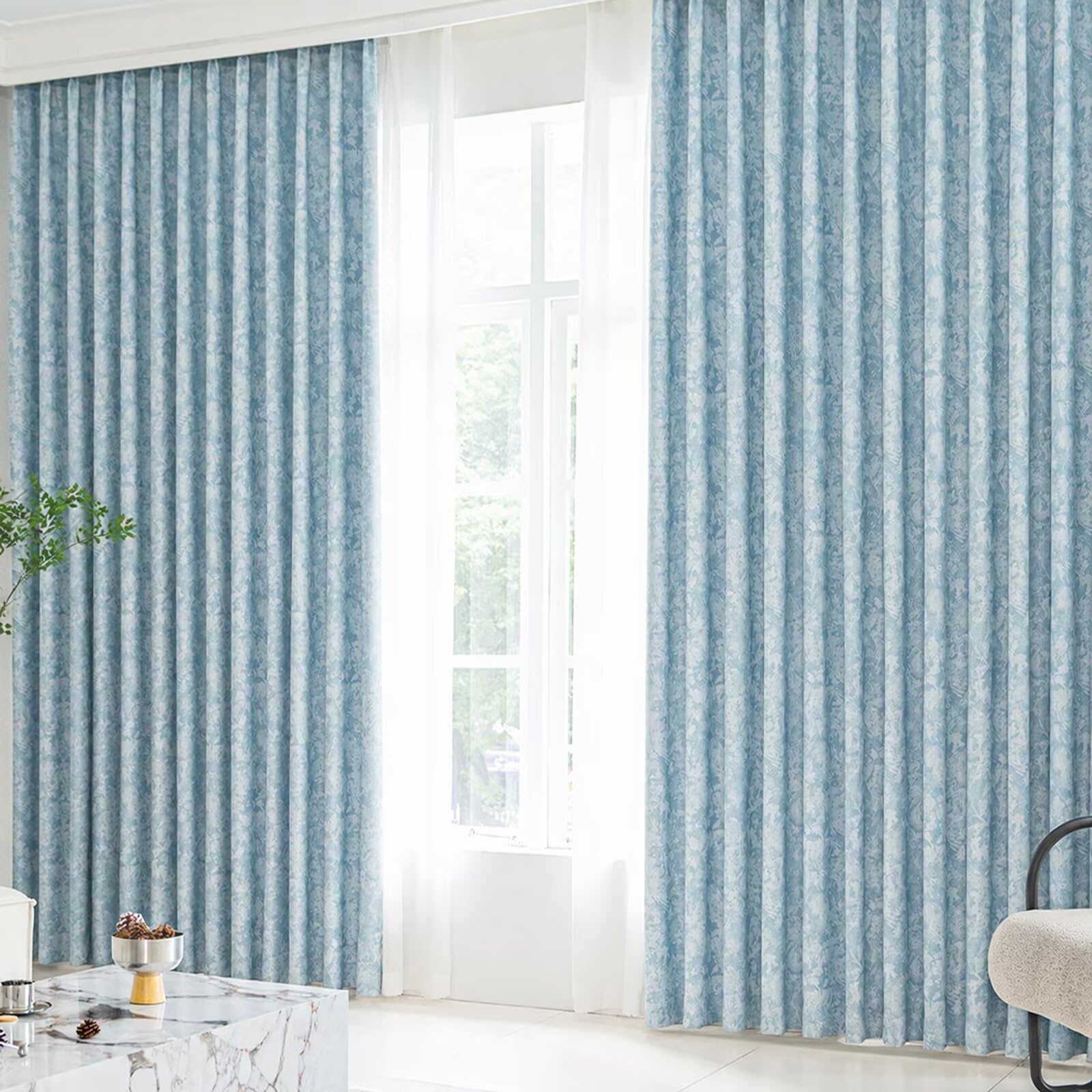 Snqzo Blackout Eyelet Curtains, 2 Panels, 99% Light Blocking Drapes