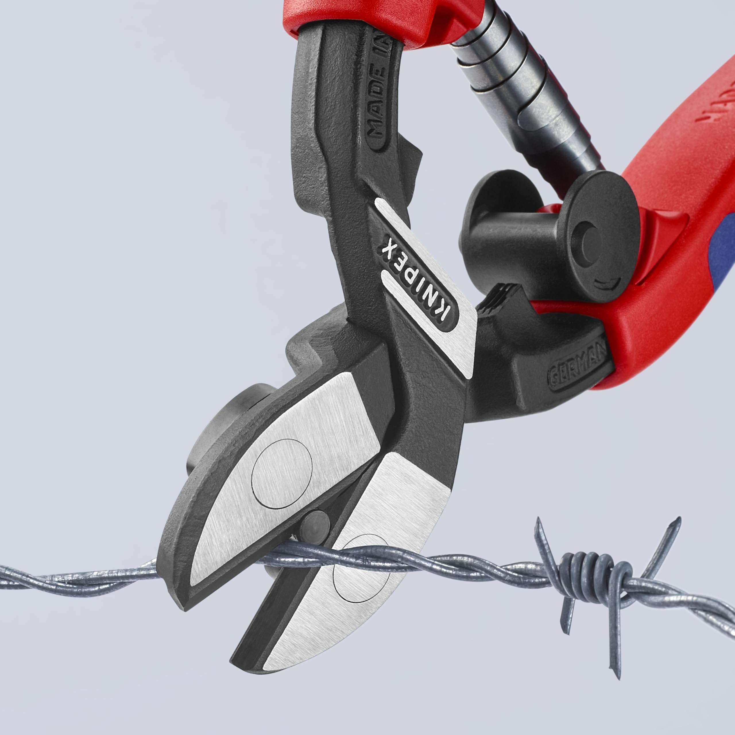 Knipex 7122200 Komfort Griff abgewinkelt Hohe Hebelwirkung Bolzenschneider Schnitt, 71 22 200