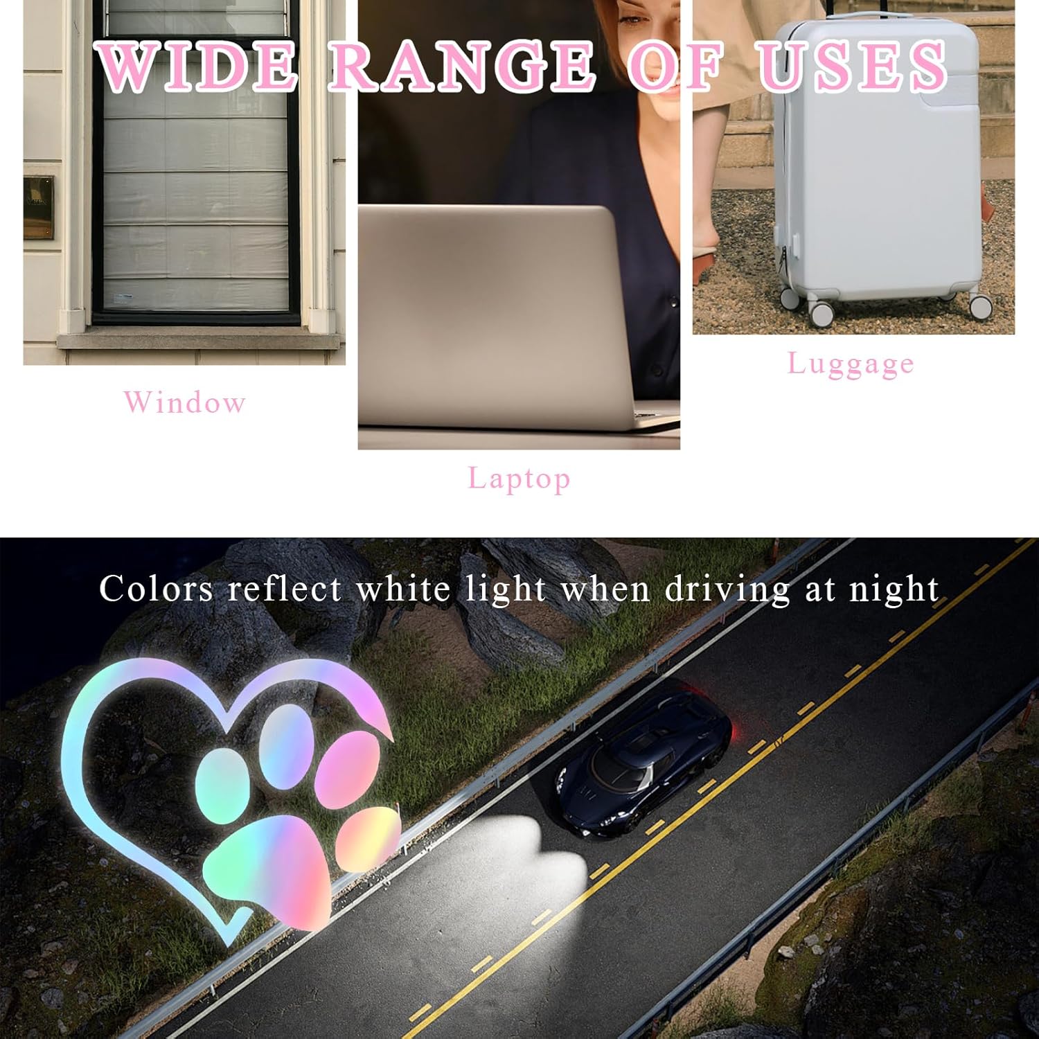 Pet Dog Paw Print Sticker, Love Heart Dog Paw Stamped Automotive Window Decor Decal, Cute Paw Stickers for Vehicles Windows Walls Laptop Luggage, Exterior Car Accessories (Colorful) - Image 6