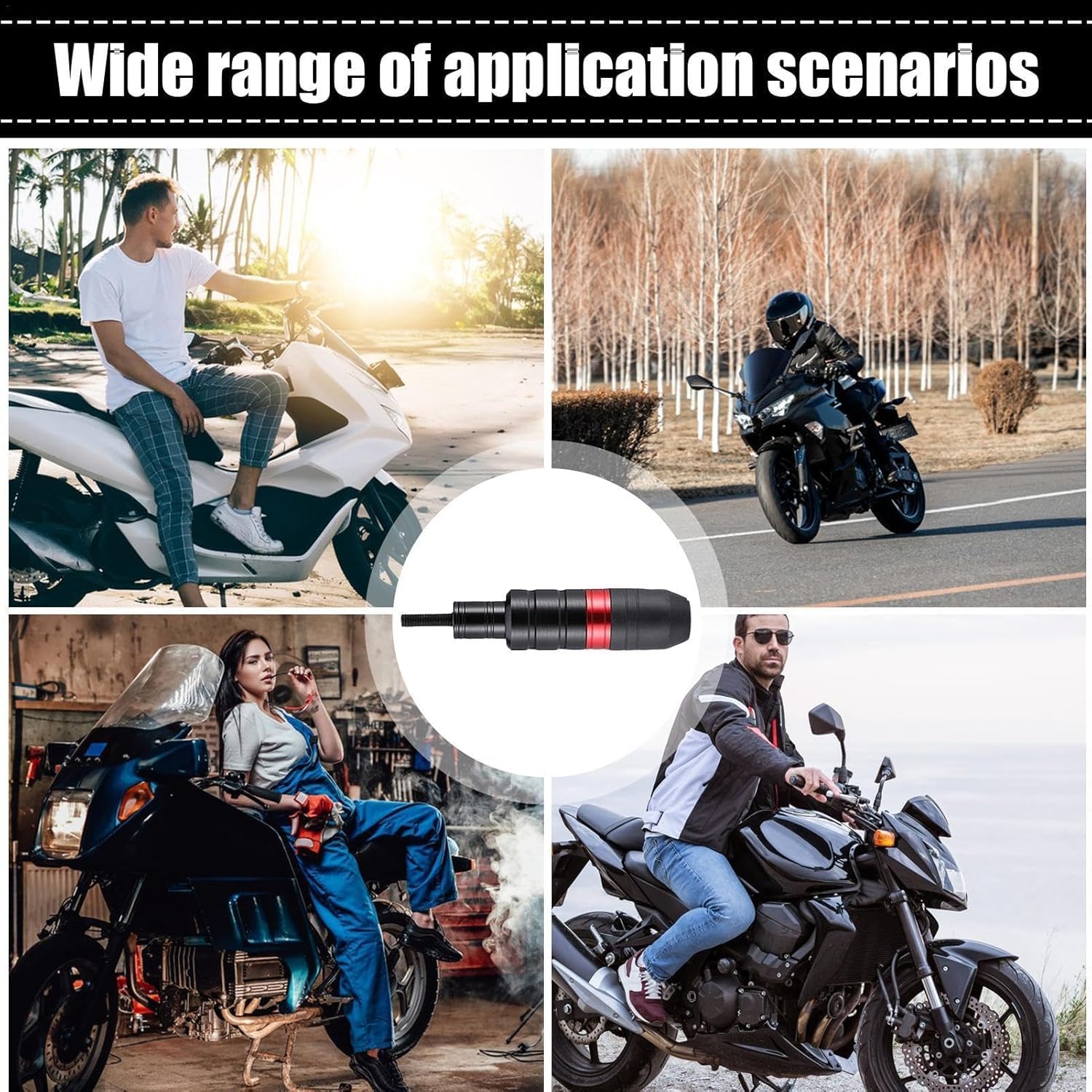 Tamponi Paratelaio Moto per Yamaha WR 125 R (09-2017), Moto Corpo Anti-Caduta Palla Protezione Anticaduta Accessori Modifica Sicurezza,E Black