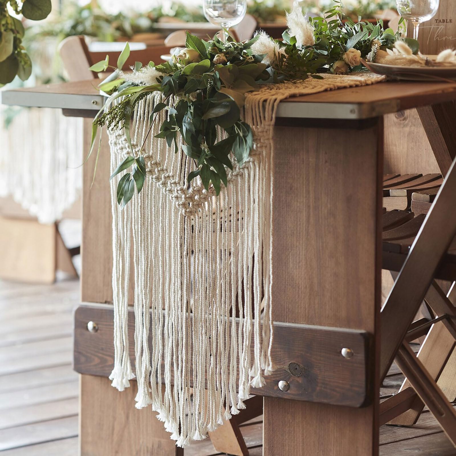 Nowoczesny biały bieżnik z bawełny i lnu, bieżnik stołowy Boho, ażurowa tkanina, długie frędzle, przyjazny dla środowiska, łatwy w utrzymaniu, do restauracji na przyjęcie weselne urodziny wakacje