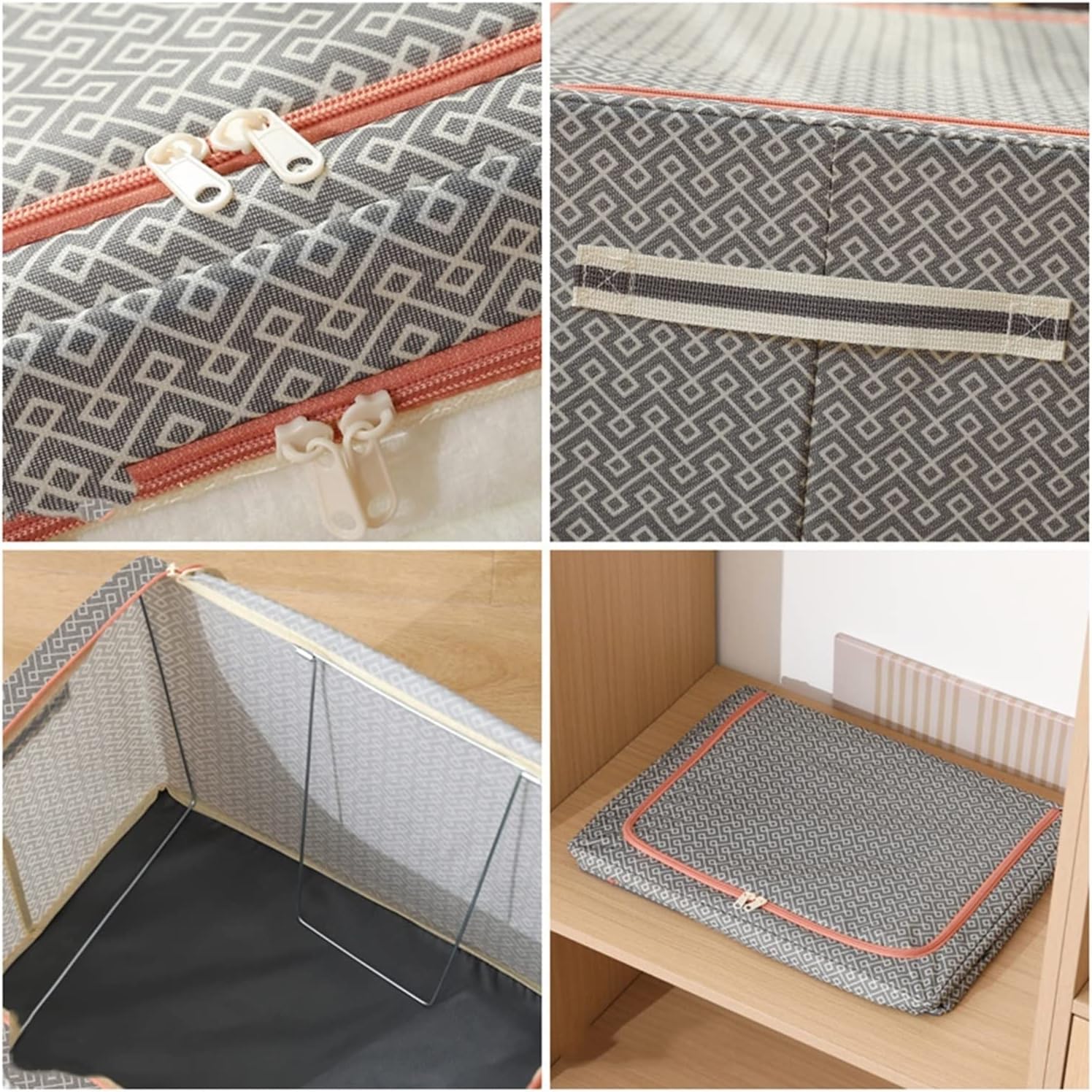 Storage Bags Large Capacity, Foldable Under-Bed Storage Bins for Clothing, Multifunction Clothes Closet Organizer Containers with Window, 2 Pieces (Size : 19.7x15.7x13in)