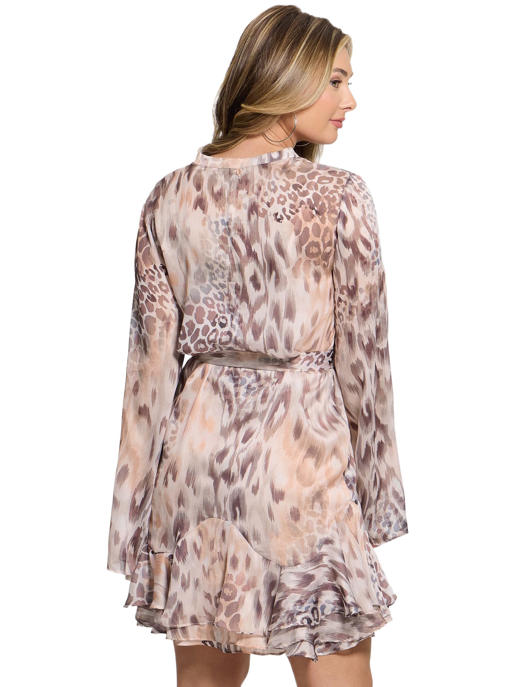 Guess Eco Long Sleeve Sibilla Belt Dress Vestito Donna