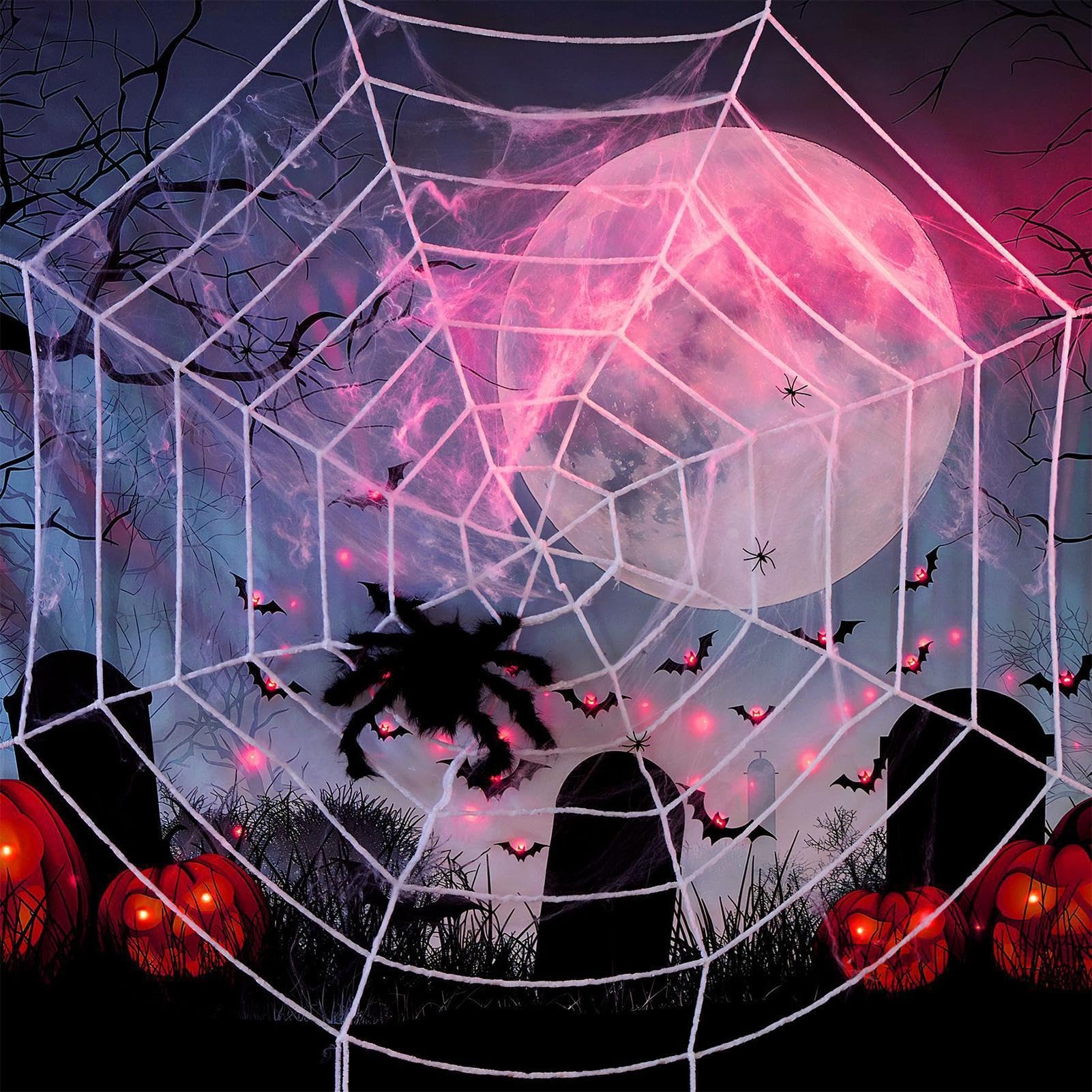 Amazon | Patonde 蜘蛛の巣ハロウィンデコレーション、巨大な蜘蛛の巣